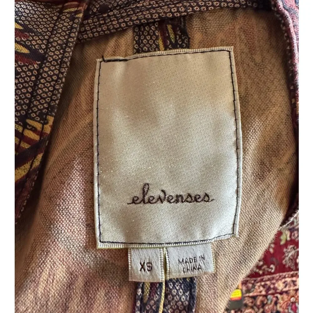 Anthropologie Elevenses Geo Safari Style Belted vest  XS